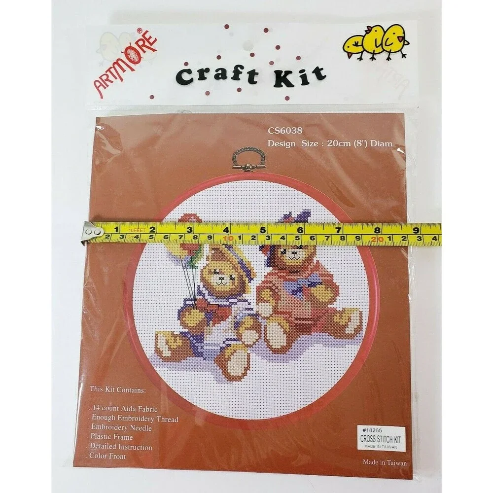 Artmore Cross Stitch Kit w/ Frame Teddy Bears & Balloons 18265 Sailors